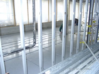 Floor being prepared for terrazzo