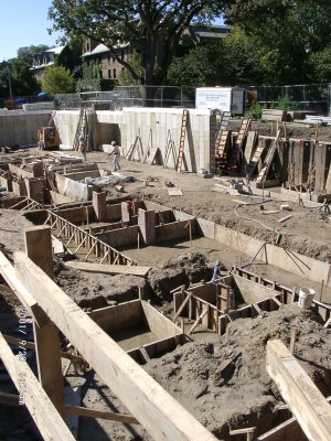 Foundation forms, looking Southwest from the Northeast