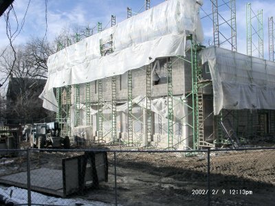 South face of building, viewed from the Southeast