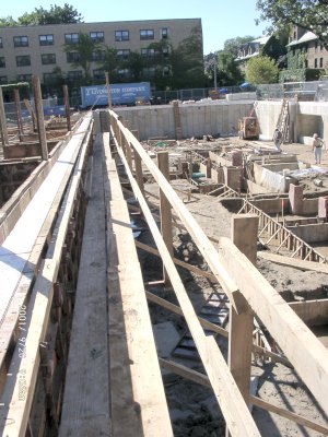 Foundation forms, looking South from the North